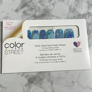 Color Street Think You’re Slick? Nail Strips blues & greens w/ glitter NWT